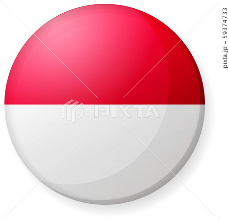 半球体 円形 国旗イラスト 光沢 缶バッジ インドネシアのイラスト素材