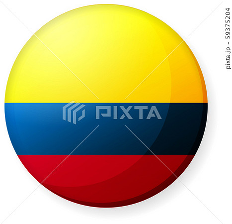 半球体 円形 国旗イラスト 光沢 缶バッジ コロンビアのイラスト素材 59375204 Pixta