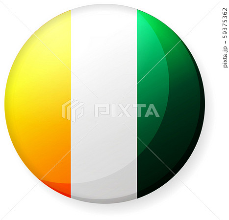 半球体・円形 国旗イラスト ( 光沢・缶バッジ ) / コートジボワール 59375362