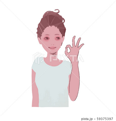 okサインをする女性のイラスト 59375397