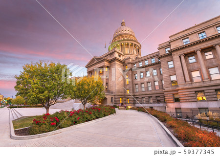 Idaho State Capitol building at dawn in Boise, 59377345