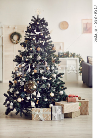 Beautiful Christmas tree at home 59379517