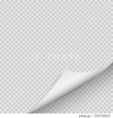 Curled corner of paper. 59379663