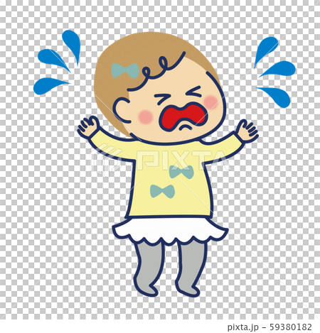 幼児　不機嫌２　右向き 59380182