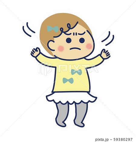 幼児 首振り４ 右向きのイラスト素材