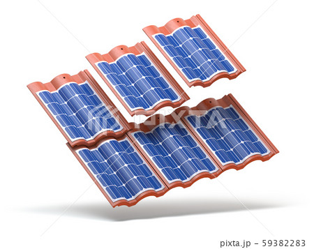 Solar panels integrated in roof tiles or shingles Solar panels integrated in roof tiles or shingles 59382283