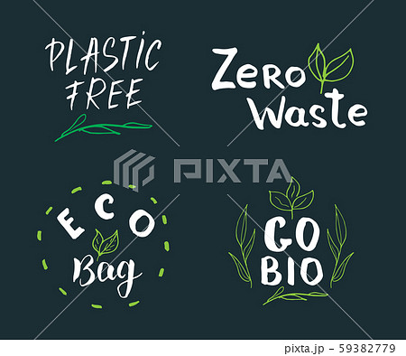 Eco and Bio Hand Drawn labels Set. Calligraphic Letterings with eco friendly sketch doodle elements. Vector illustration. Eco and Bio Hand Drawn labels Set. Calligraphic Letterings with eco friendly sketch doodle elements. Vector illustration. 59382779