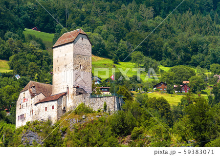 Sargans castle in Alps, Switzerland. It is 59383071