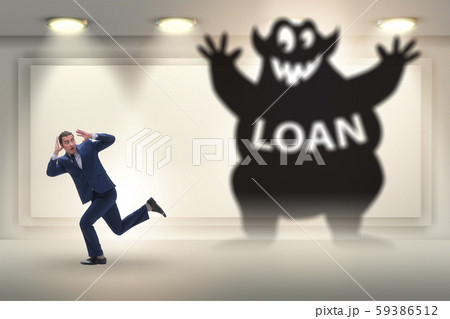 Businessman in debt and loan concept Businessman in debt and loan concept 59386512