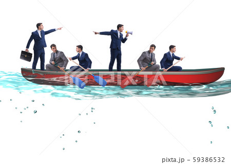 Disagreement concept with businessmen rowing in different direct Disagreement concept with businessmen rowing in different direct 59386532