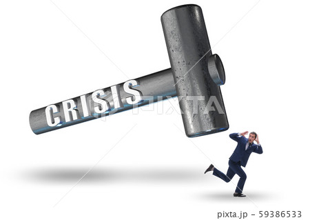 Businessman trying to survive during crisis 59386533