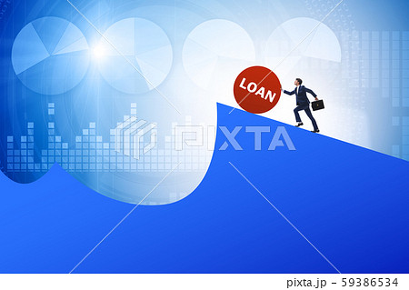 Debt and loan concept with businessman Debt and loan concept with businessman 59386534