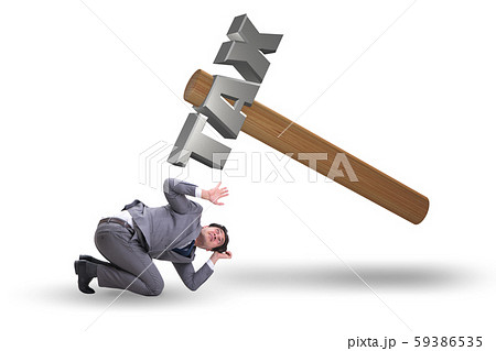 Businessman under the burden of tax payments Businessman under the burden of tax payments 59386535
