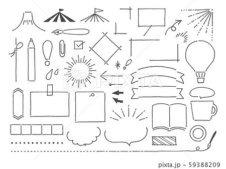 手書きのシンプルなフレームセットのイラスト素材 59388209 Pixta