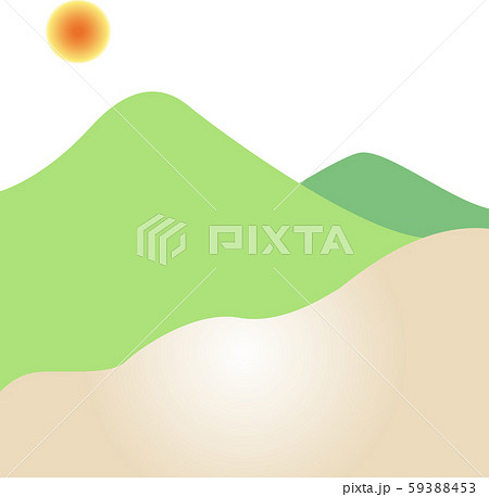 山の風景のシンプルなイメージイラストのイラスト素材