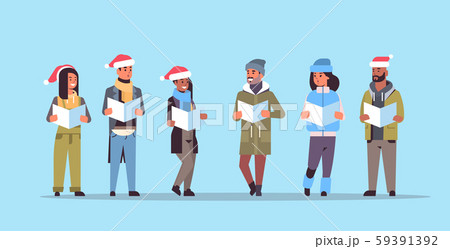 mix race people reading books merry christmas happy new year holiday celebration concept men women mix race people reading books merry christmas happy new year holiday celebration concept men women 59391392