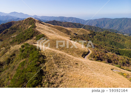塩塚高原ススキ空撮 59392164