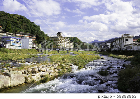 三朝温泉　三徳川　温泉街　鳥取県東伯郡三朝町 59393965