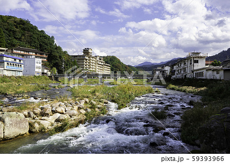 三朝温泉　三徳川　温泉街　鳥取県東伯郡三朝町 59393966