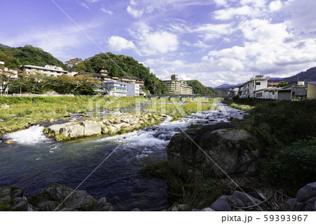三朝温泉　三徳川　温泉街　鳥取県東伯郡三朝町 59393967