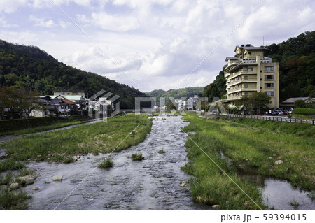 三朝温泉　三徳川　温泉街　鳥取県東伯郡三朝町 59394015