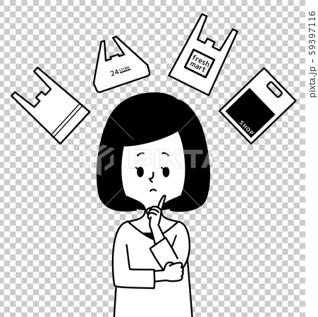 girl thinking clipart black and white