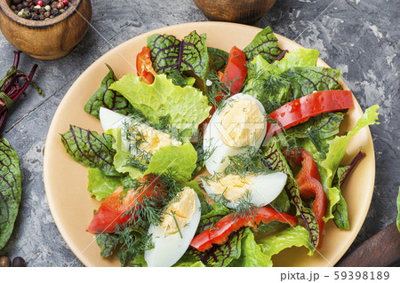Vegetable salad with egg Vegetable salad with egg 59398189