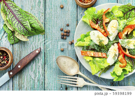 Vegetable salad with egg Vegetable salad with egg 59398199