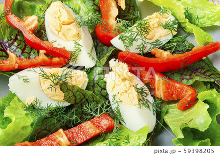 Vegetable salad with egg 59398205