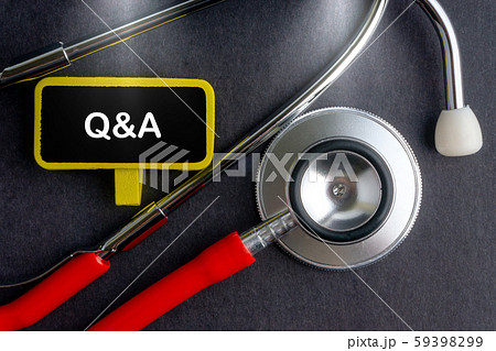 Q & A. Medicine concept. Blackboard with word Q & 59398299