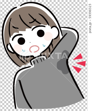 ワキ汗を気にする女性　冬服 59398323
