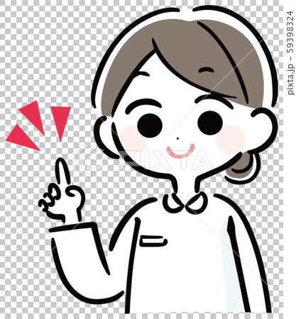 ナース　医療　指さし女性　イラスト 59398324