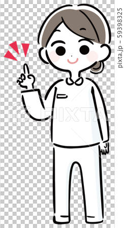 ナース　医療　指さし女性　イラスト 59398325