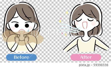 口臭くさい 女性 イラスト 口臭くさい 女性 イラスト 59398336