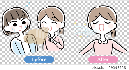 口臭くさい　女性　イラスト　セット 59398338