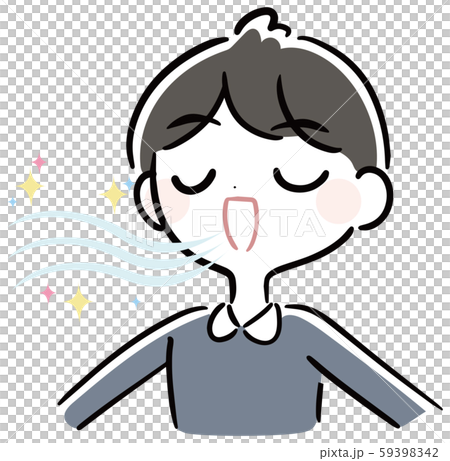 口臭ケア 男性 イラスト 口臭ケア 男性 イラスト 59398342
