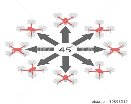 Rotation of the drone by 45 degrees.  59398516