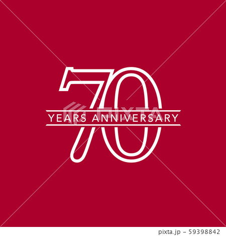 70 years anniversary vector icon, logo. Design element with composition of number and text 59398842
