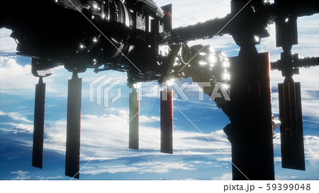 International Space Station in outer space over International Space Station in outer space over 59399048