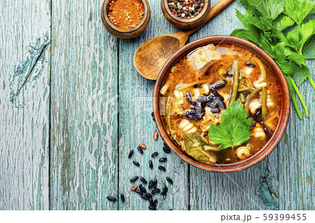 Meat soup with beans 59399455