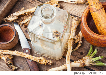 Alcoholic drink on horseradish Alcoholic drink on horseradish 59401947