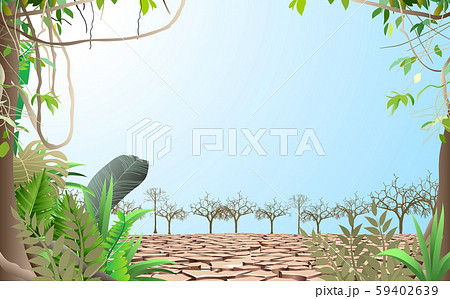 landscape of trees on the dry soil 59402639