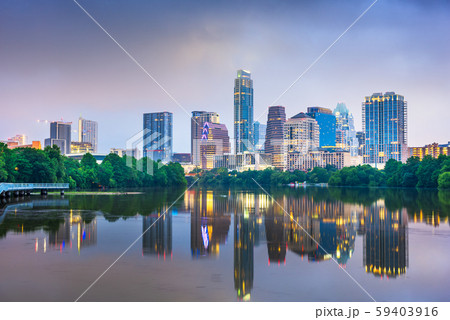 Austin, Texas, USA downtown skyline on the Austin, Texas, USA downtown skyline on the 59403916