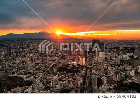 《東京都》 都心部 都市風景 サンセット 《東京都》 都心部 都市風景 サンセット 59404182