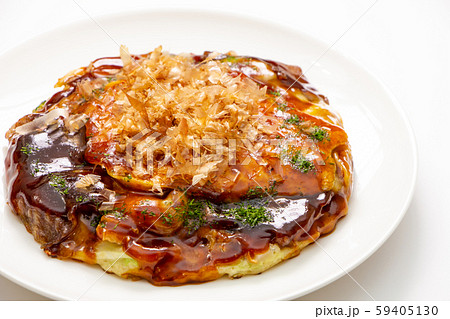 お好み焼き。(白皿・白バック) お好み焼き。(白皿・白バック) 59405130