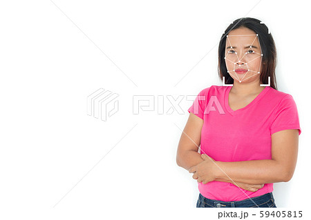 Portrait of asian woman standing with arms folded Portrait of asian woman standing with arms folded 59405815