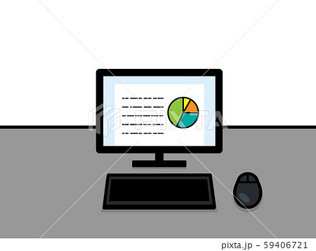 シンプルなデスクトップパソコンのイラスト 背景なしのイラスト素材 59406721 Pixta