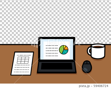 Illustration of working while drinking coffee No background Illustration of working while drinking coffee No background 59406724