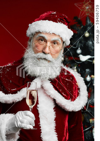 Santa Claus Holding Champagne 59406759