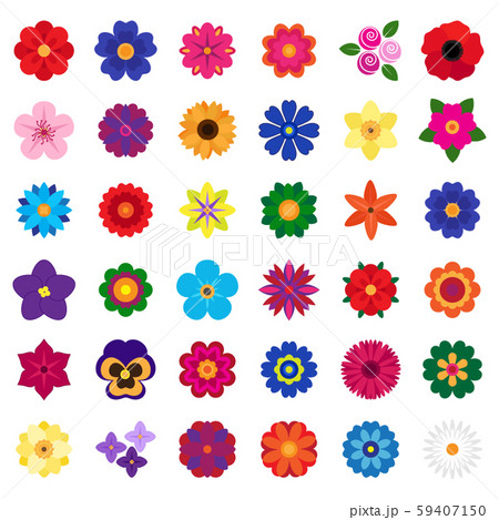 vector collection of colorful flowers on white background vector collection of colorful flowers on white background 59407150